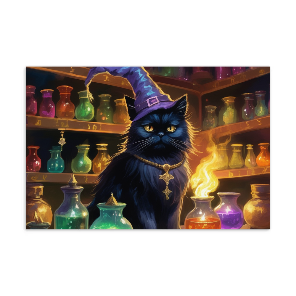 PugMug Custom Black Persian Cat Postcard