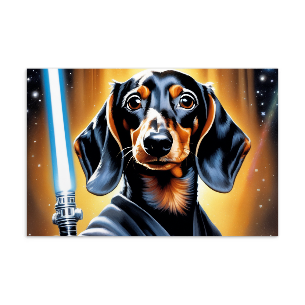 PugMug Custom Black Dachshund Postcard