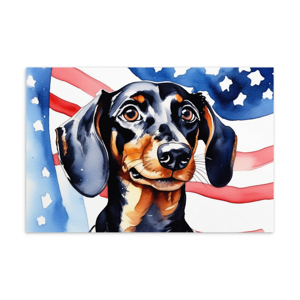 PugMug Custom Black Dachshund Postcard