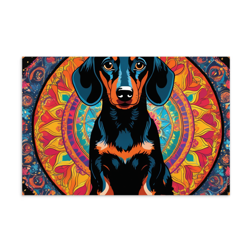 PugMug Custom Black Dachshund Postcard