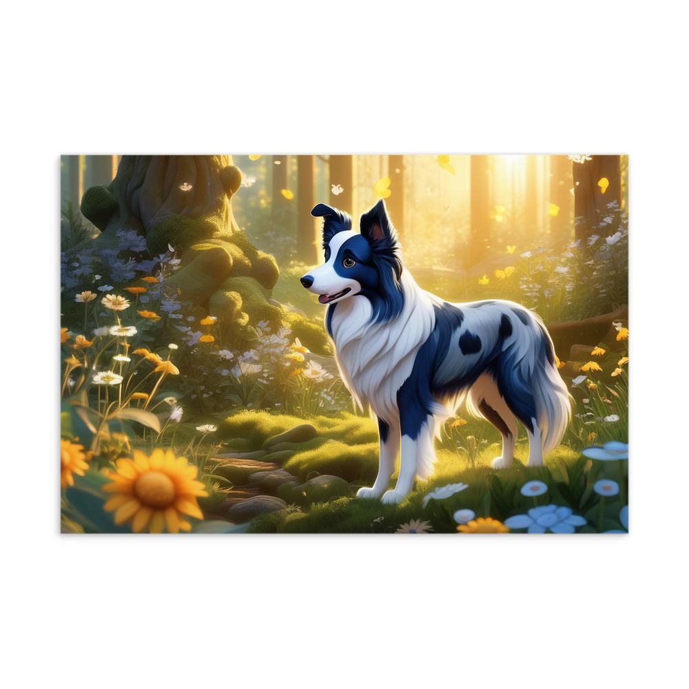 PugMug Custom Blue Merle Border Collie Postcard