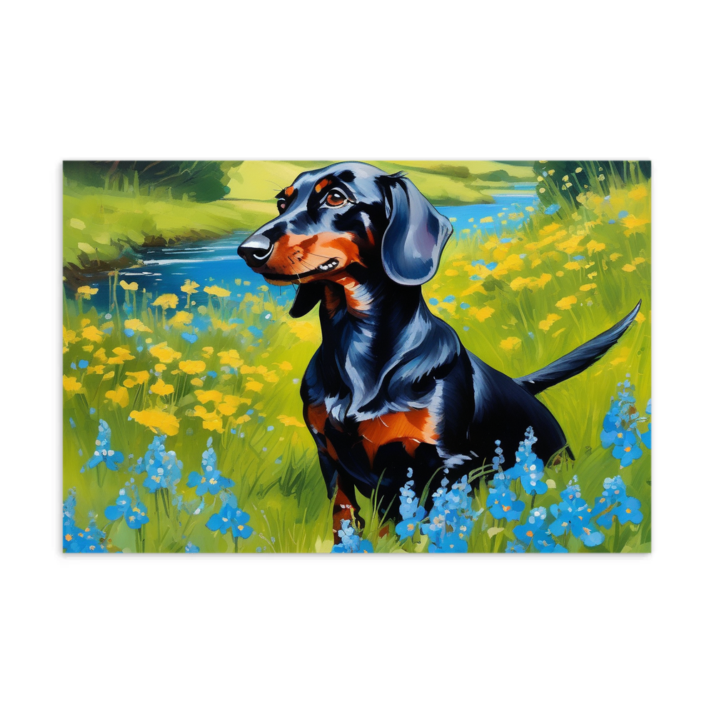 PugMug Custom Black Dachshund Postcard