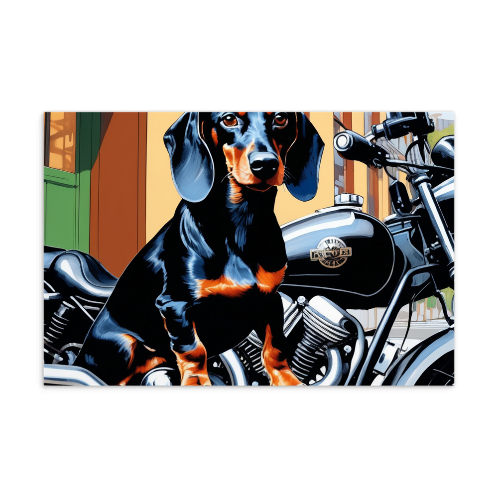 PugMug Custom Black Dachshund Postcard