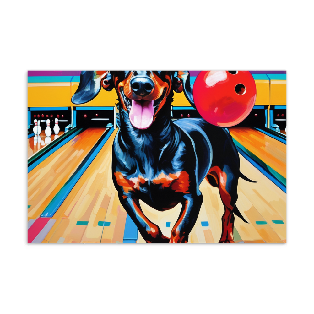 PugMug Custom Black Dachshund Postcard