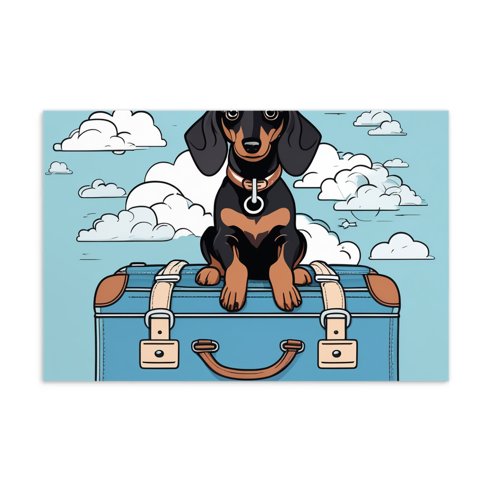 PugMug Custom Black Dachshund Postcard