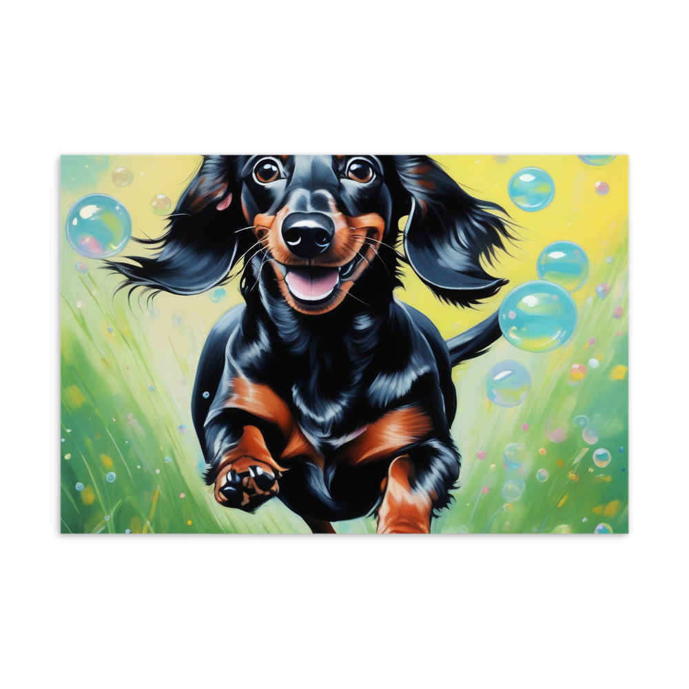 PugMug Custom Black Dachshund Postcard