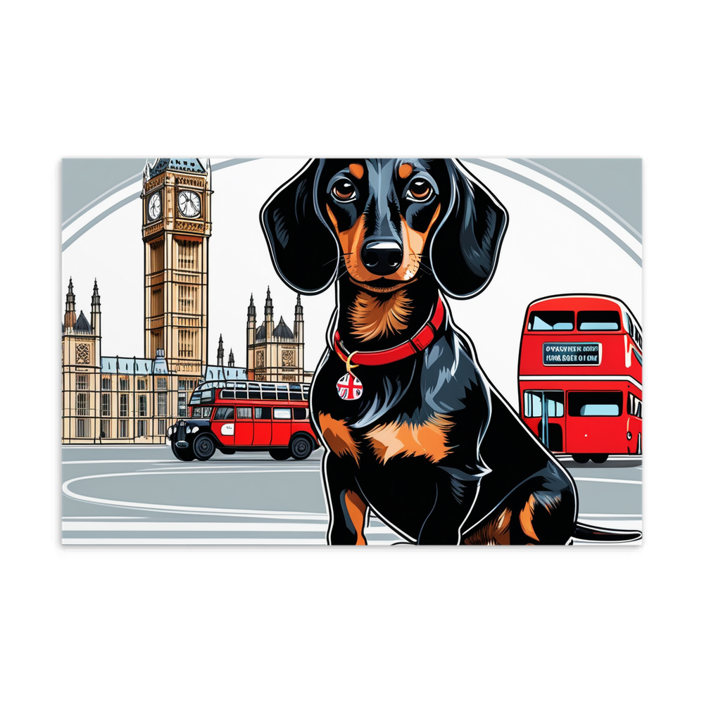 PugMug Custom Black Dachshund Postcard