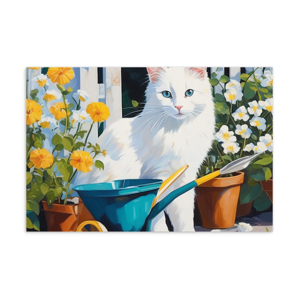 PugMug Custom White Companion Cat Postcard