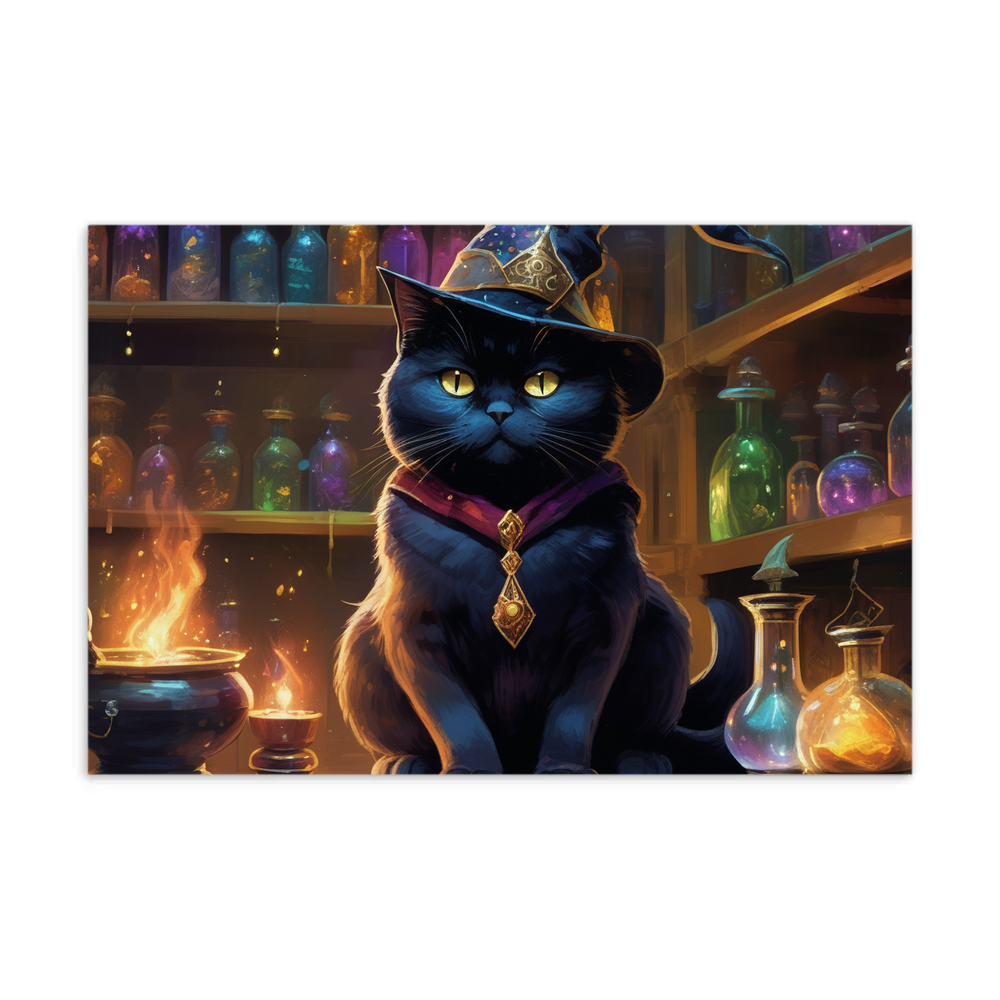 PugMug Custom Black British Shorthair Cat Postcard