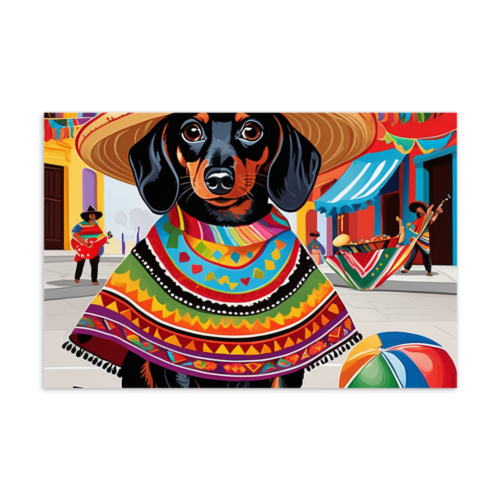 PugMug Custom Black Dachshund Postcard
