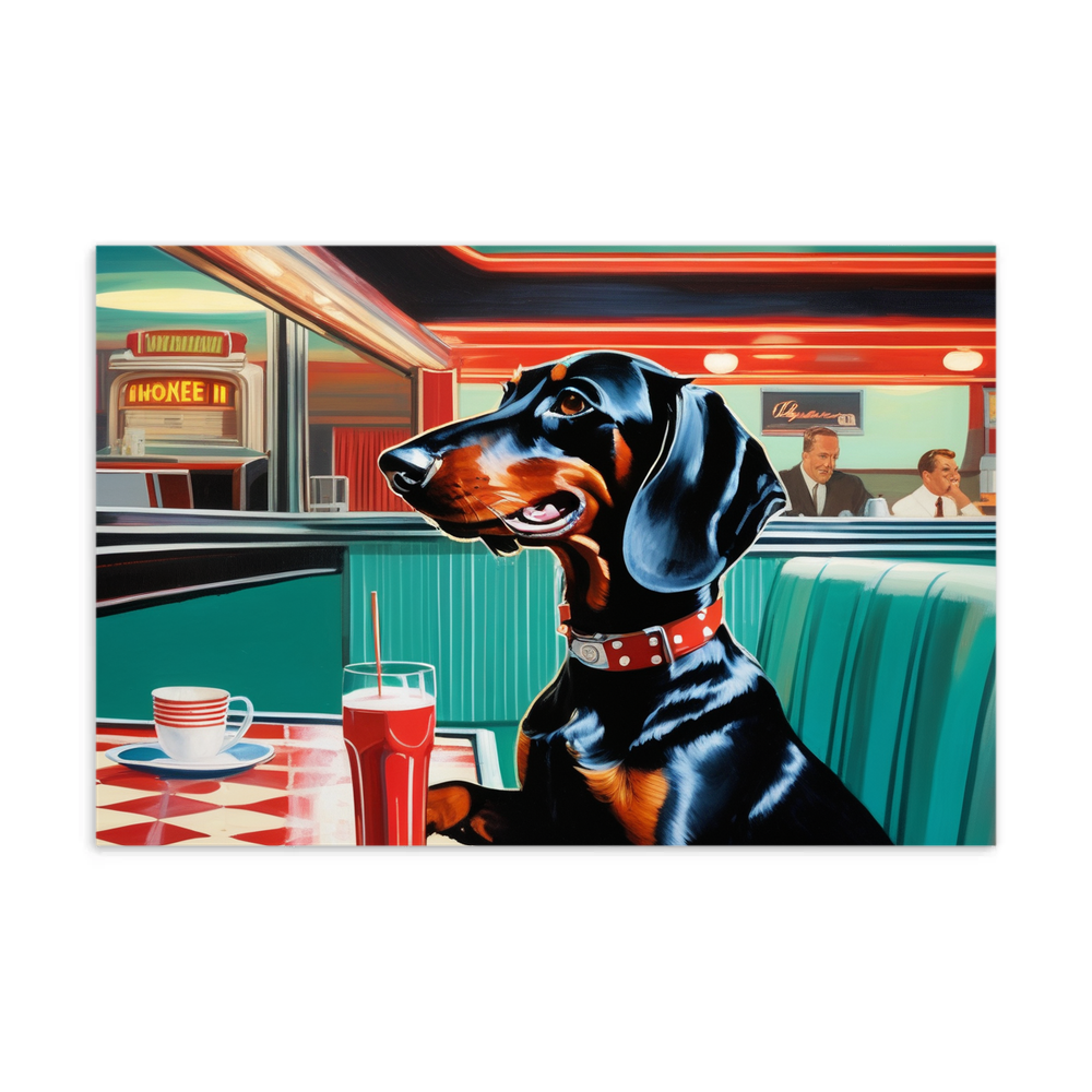 PugMug Custom Black Dachshund Postcard