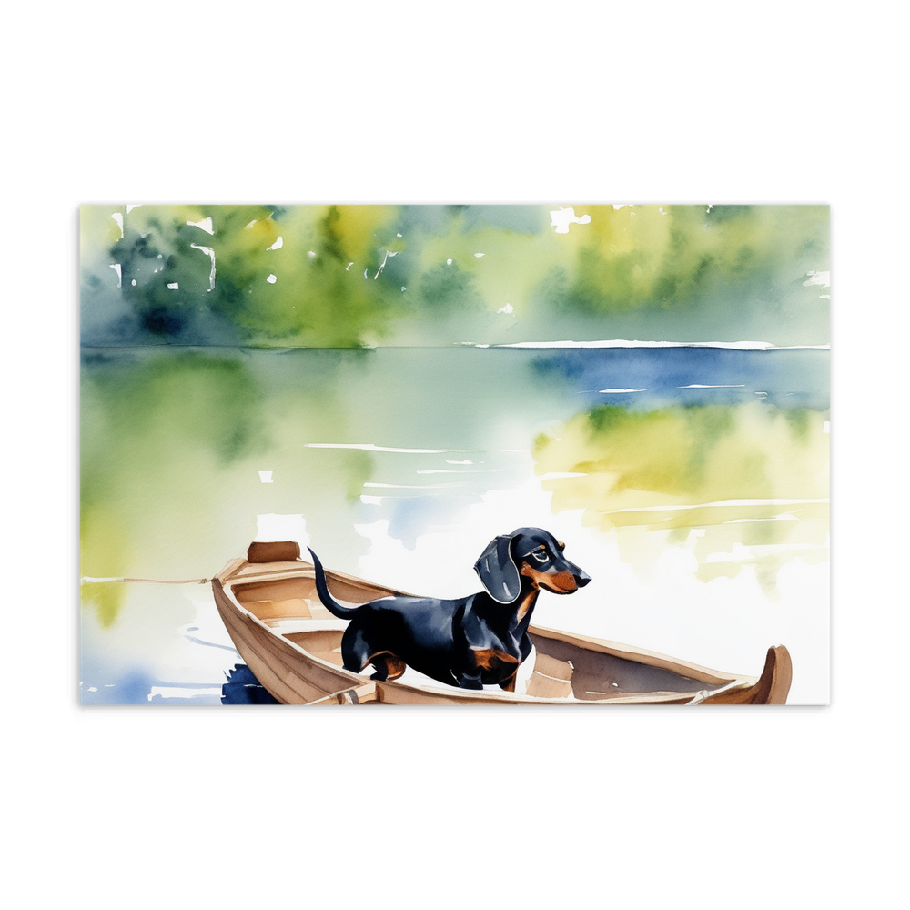 PugMug Custom Black Dachshund Postcard