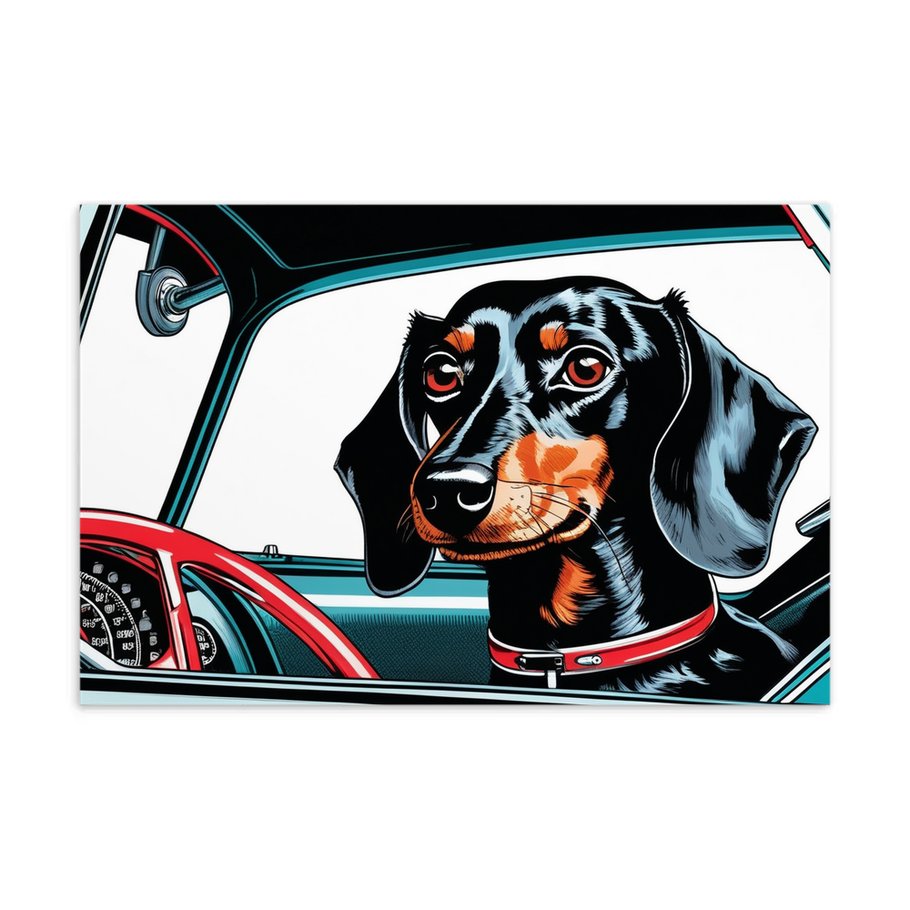 PugMug Custom Black Dachshund Postcard