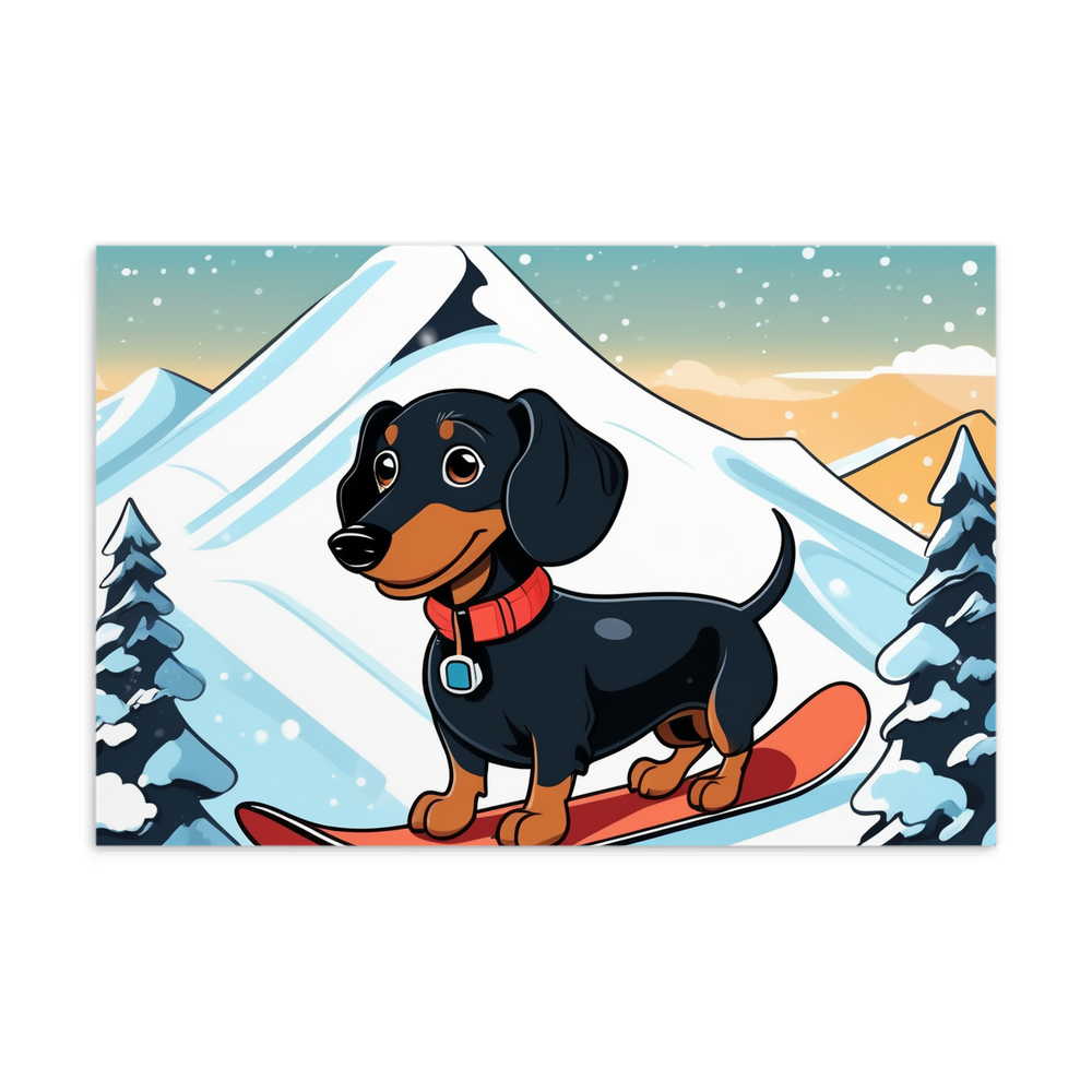 PugMug Custom Black Dachshund Postcard