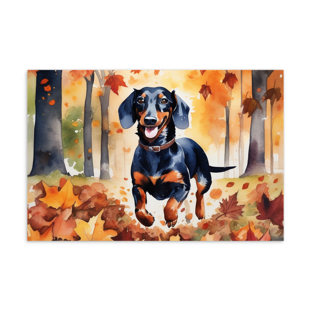 PugMug Custom Black Dachshund Postcard
