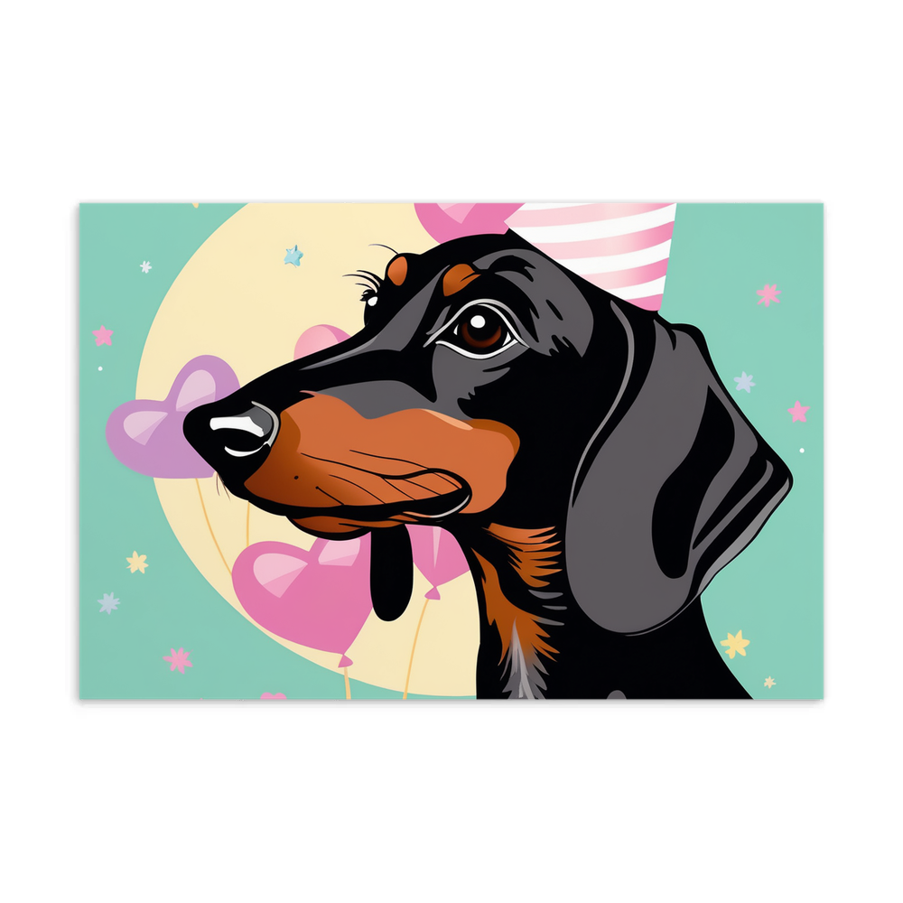 PugMug Custom Black Dachshund Postcard