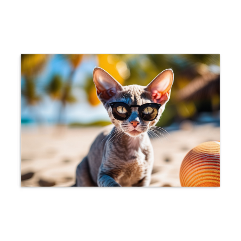 PugMug Custom Tabby Devon Rex Cat Postcard