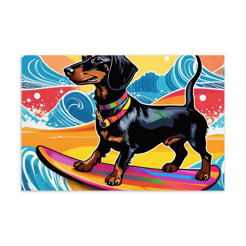 PugMug Custom Black Dachshund Postcard