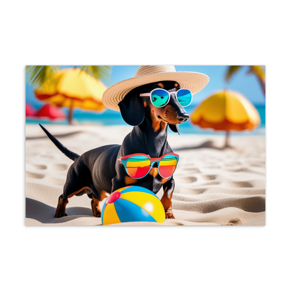 PugMug Custom Black Dachshund Postcard