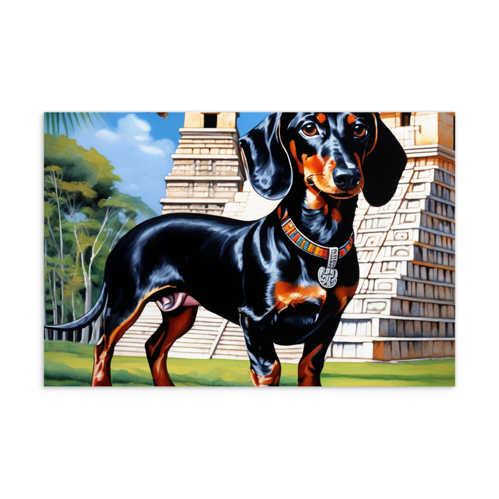 PugMug Custom Black Dachshund Postcard