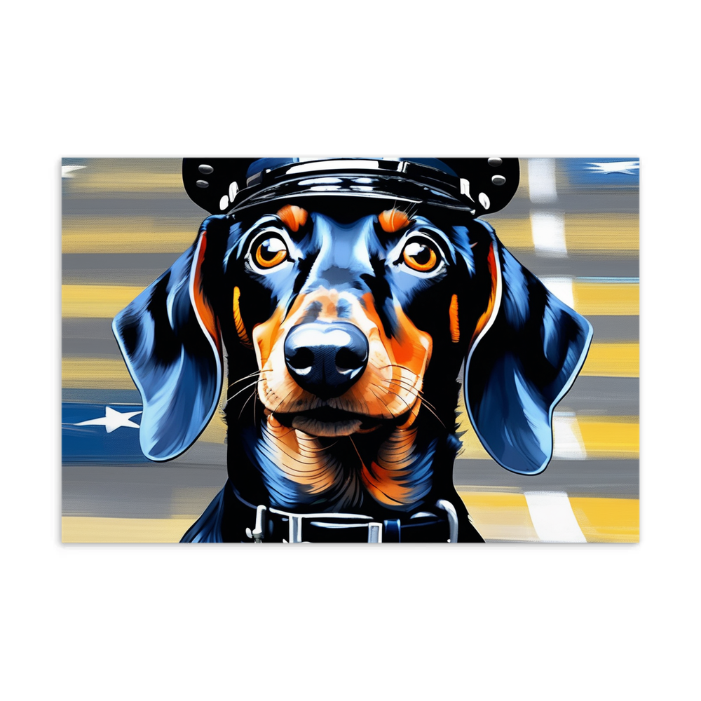 PugMug Custom Black Dachshund Postcard