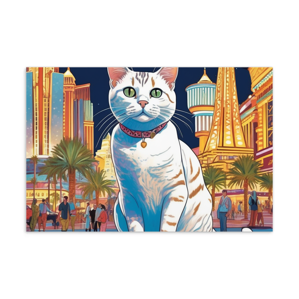 PugMug Custom White American Shorthair Cat Postcard