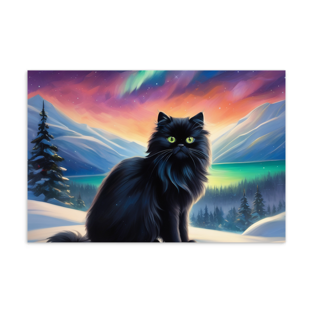 PugMug Custom Black Persian Cat Postcard
