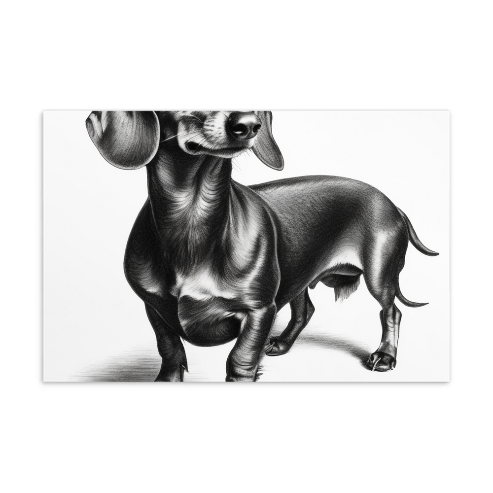 PugMug Custom Black Dachshund Postcard