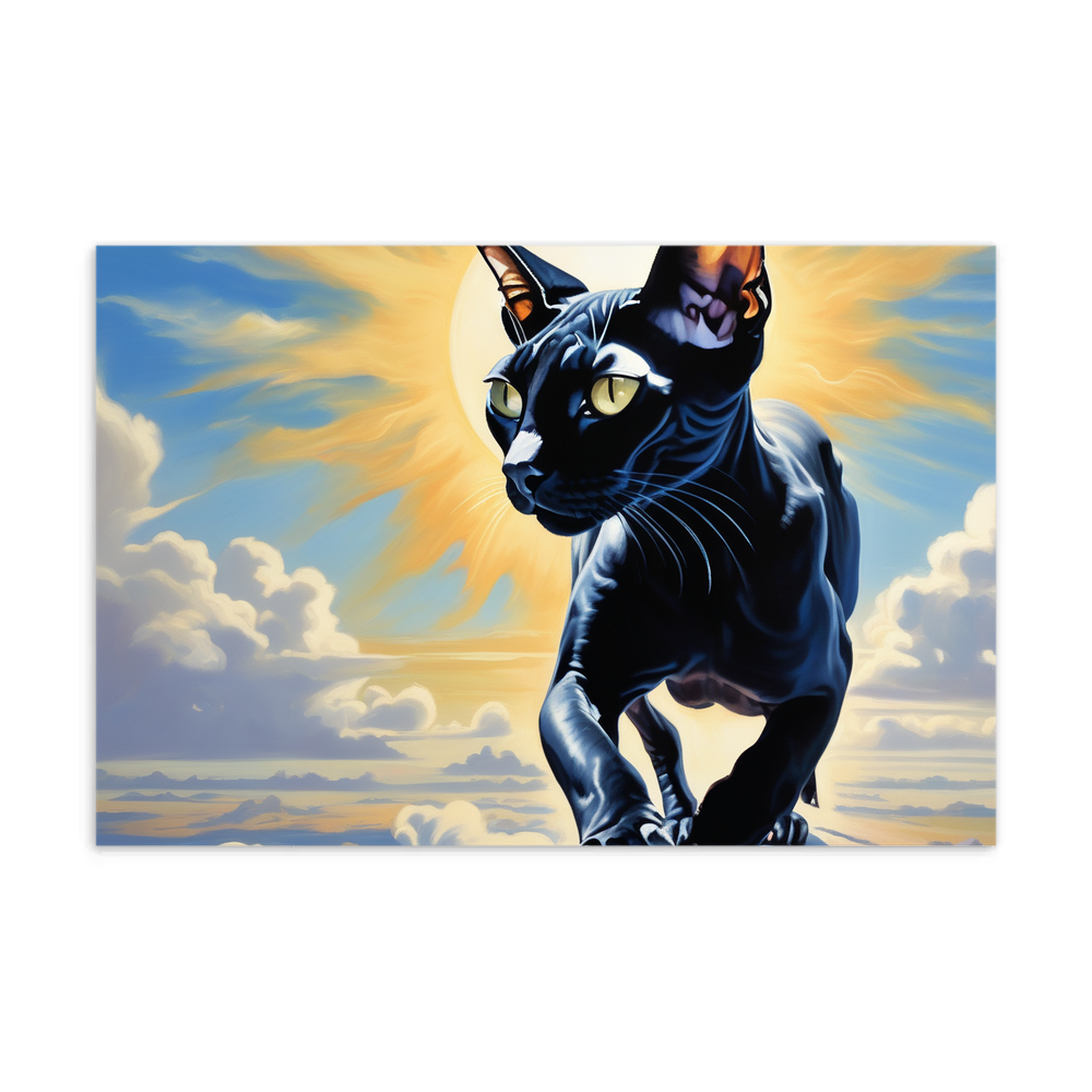 PugMug Custom Black Sphynx Cat Postcard