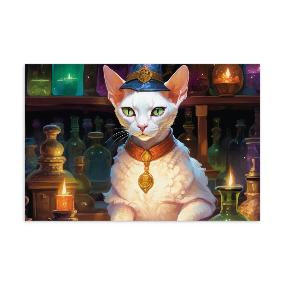 PugMug Custom White Devon Rex Cat Postcard