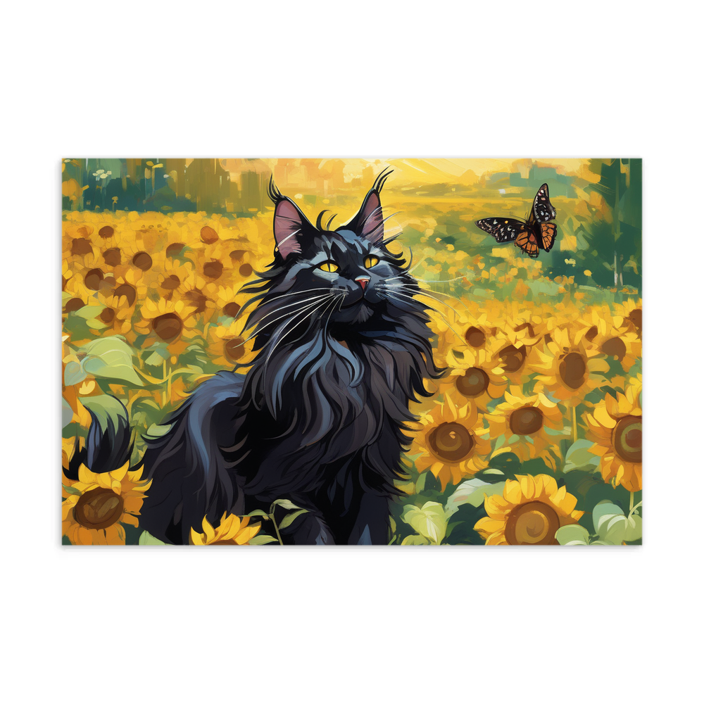 PugMug Custom Black Maine Coon Cat Postcard