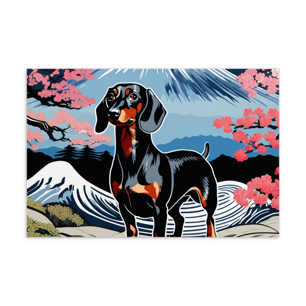 PugMug Custom Black Dachshund Postcard