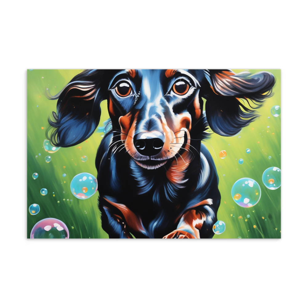 PugMug Custom Black Dachshund Postcard