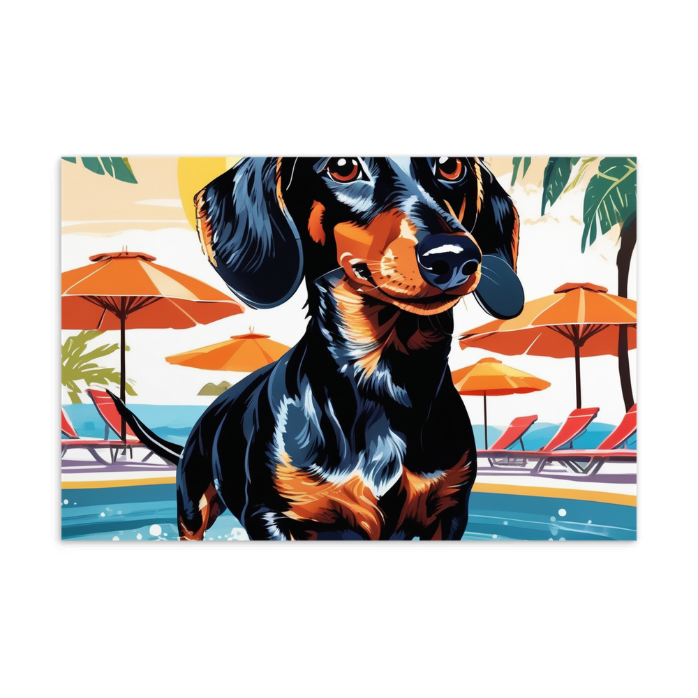 PugMug Custom Black Dachshund Postcard