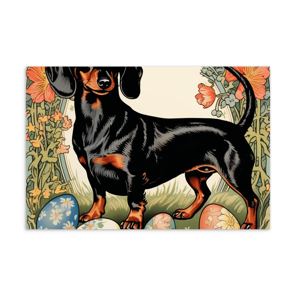 PugMug Custom Black Dachshund Postcard