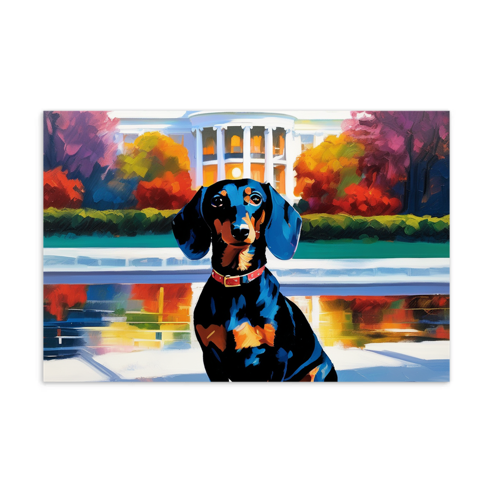 PugMug Custom Black Dachshund Postcard
