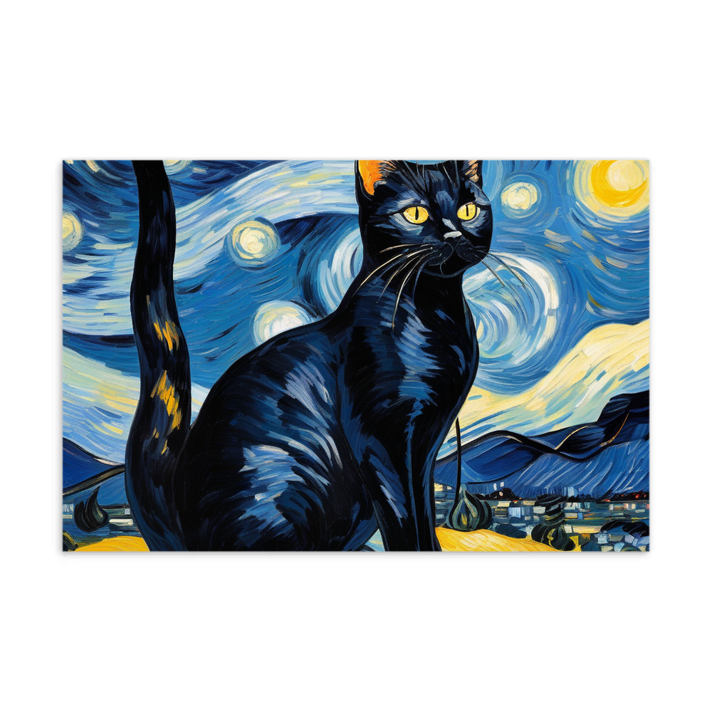 PugMug Custom Black American Shorthair Cat Postcard