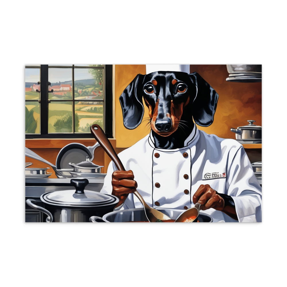 PugMug Custom Black Dachshund Postcard