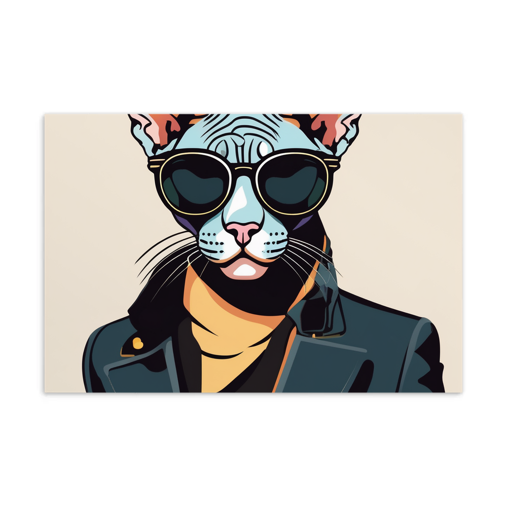 PugMug Custom Black Sphynx Cat Postcard