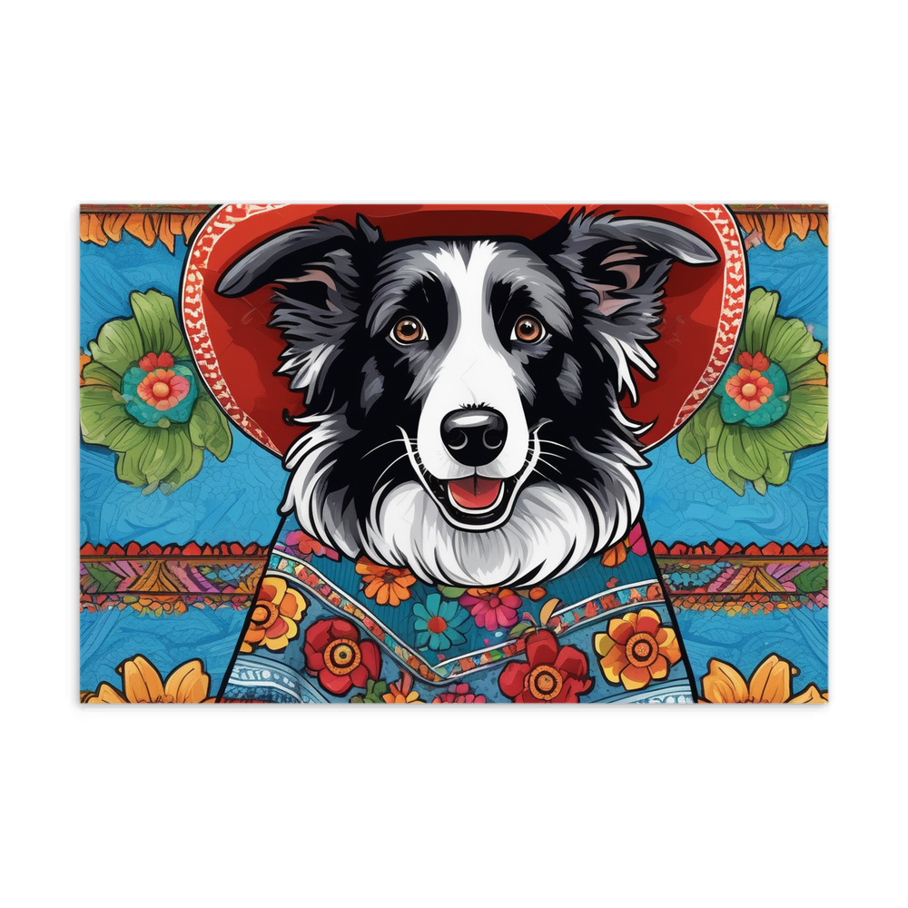 PugMug Custom Blue Merle Border Collie Postcard
