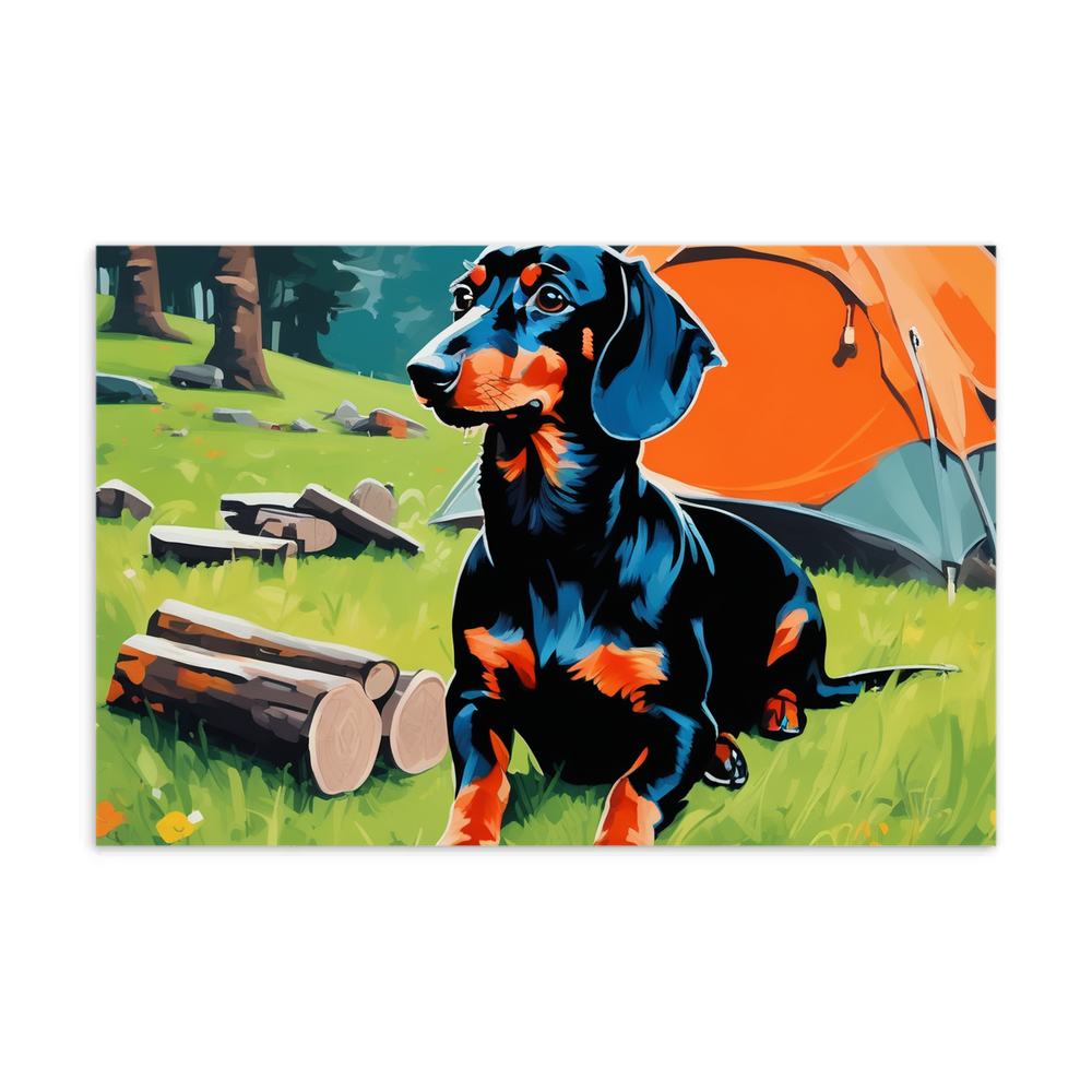 PugMug Custom Black Dachshund Postcard