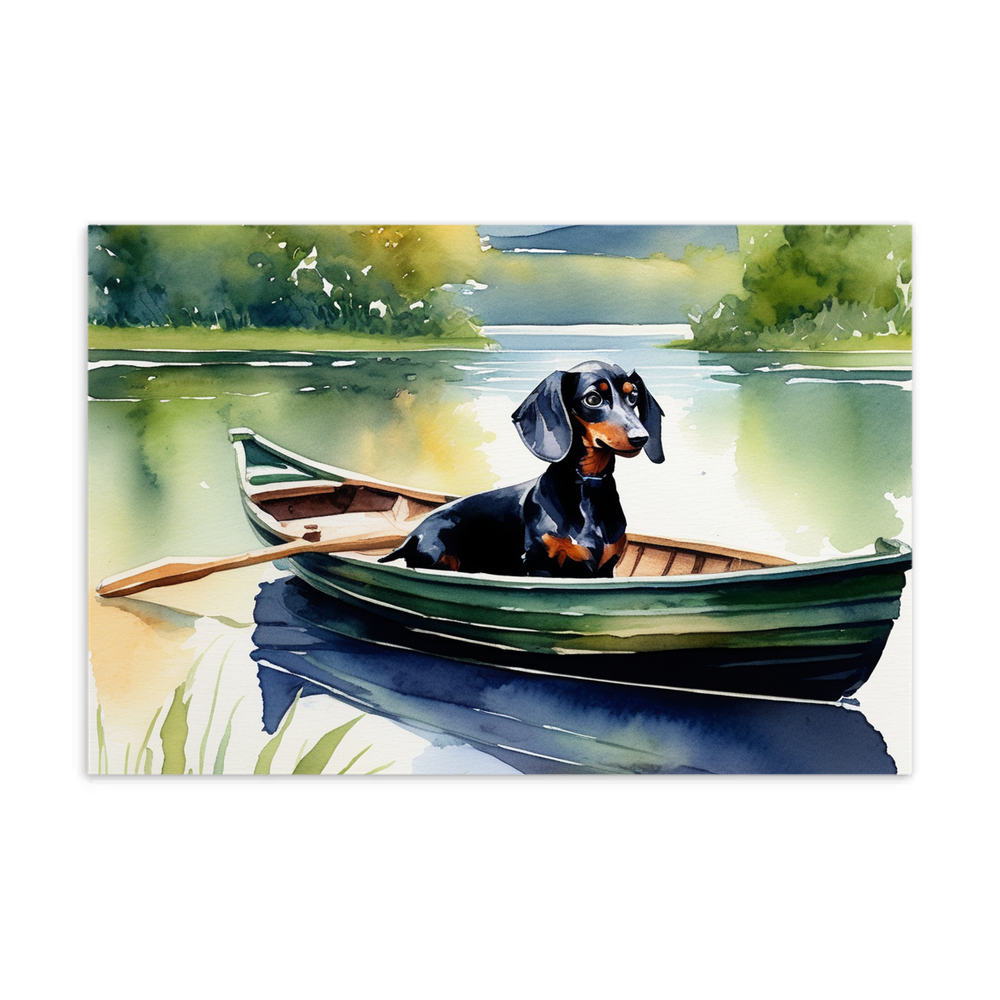 PugMug Custom Black Dachshund Postcard