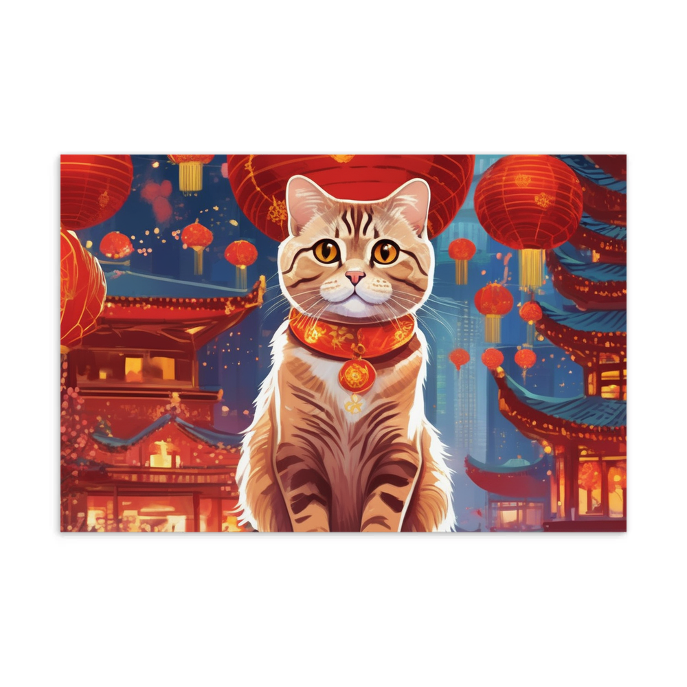 PugMug Custom Tabby Scottish Fold Cat Postcard