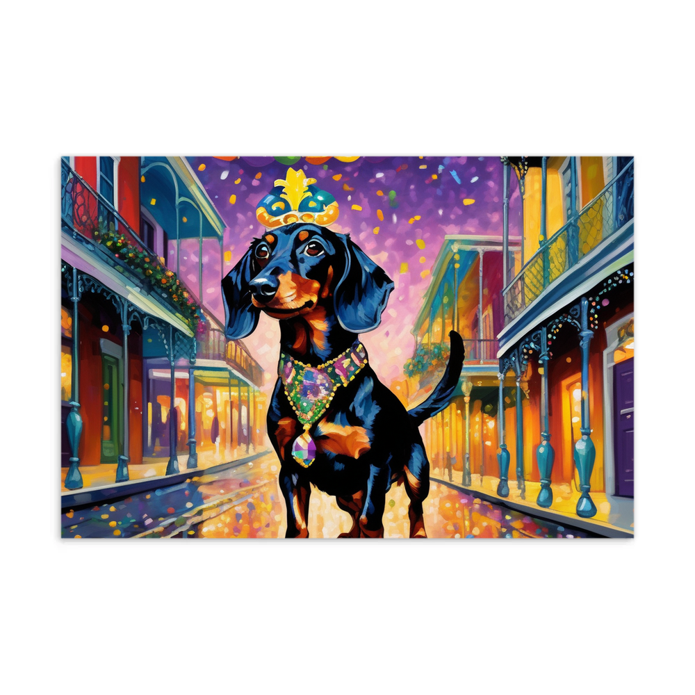 PugMug Custom Black Dachshund Postcard