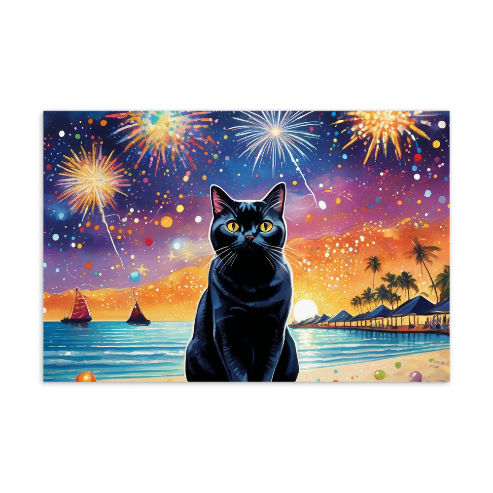 PugMug Custom Black British Shorthair Cat Postcard
