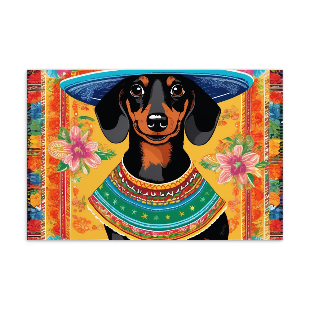 PugMug Custom Black Dachshund Postcard