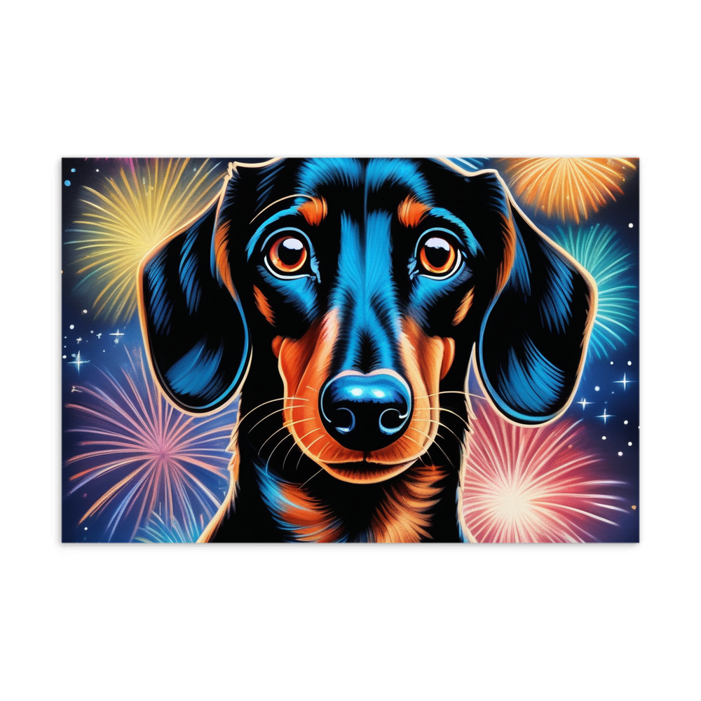 PugMug Custom Black Dachshund Postcard