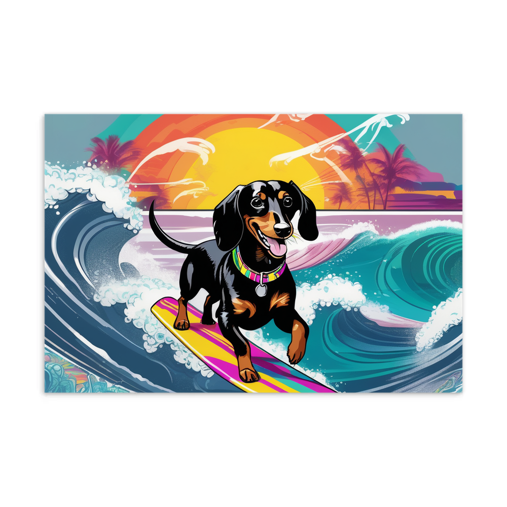 PugMug Custom Black Dachshund Postcard