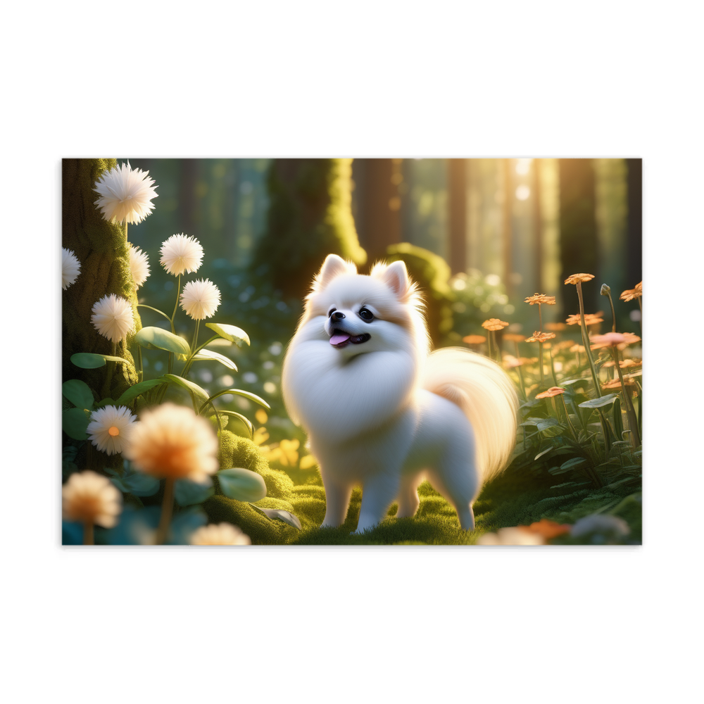 PugMug Custom White Pomeranian Postcard