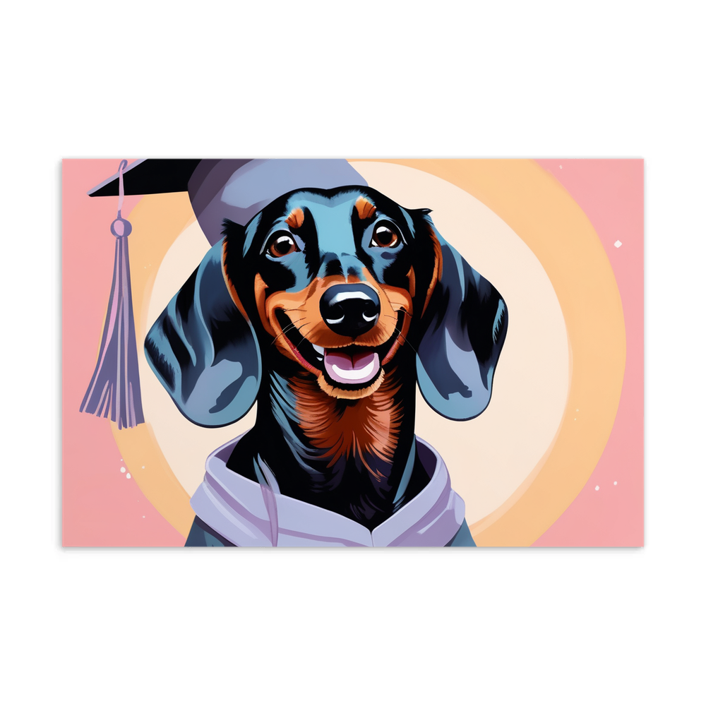 PugMug Custom Black Dachshund Postcard